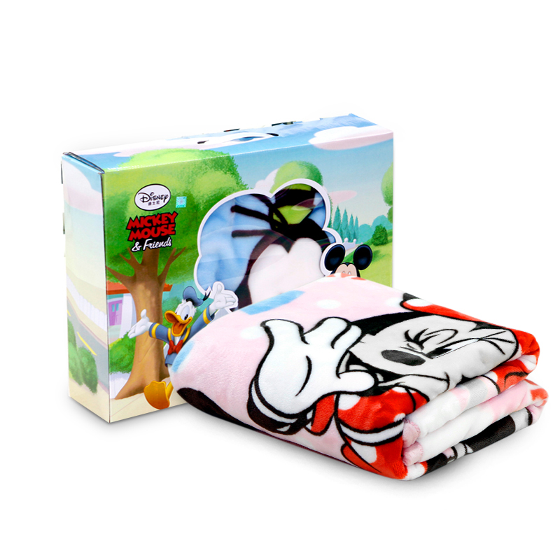 Disne/y迪士尼婴儿毛毯新生儿童单层空调被拉舍尔毯子宝宝礼盒100*140cm