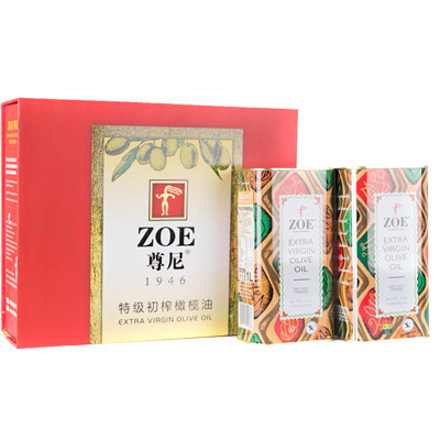 尊尼(ZOE) 特级初榨橄榄油精装礼盒 1L*2