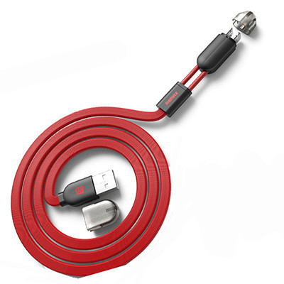 [苏宁自营]睿量REMAX 苹果8/7/6s数据线安卓usb连接线二合一/USB一拖二手机充电线 红色