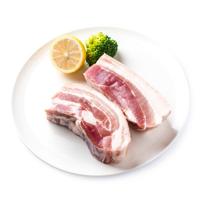 [苏鲜生]丹麦皇冠天然谷饲五花肉(带皮带骨)400g