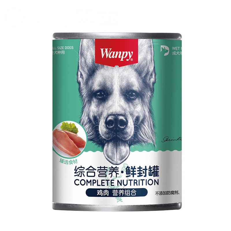 【苏宁超市】顽皮Wanpy 宠物 犬用鸡肉罐头 375g 狗湿粮泰迪金毛宠物挑嘴