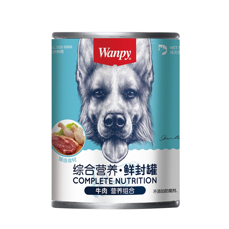 【苏宁超市】顽皮Wanpy 宠物 犬用牛肉罐头375g 狗湿粮泰迪金毛宠物挑嘴