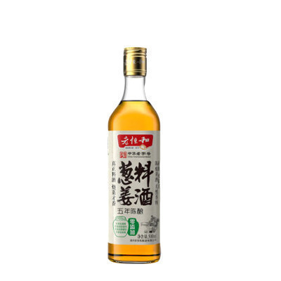 老恒和五年陈酿葱姜料酒500ml 瓶装 葱姜料酒 调味品调味料 炒菜做饭 去腥提味 好料酒 厨房必备