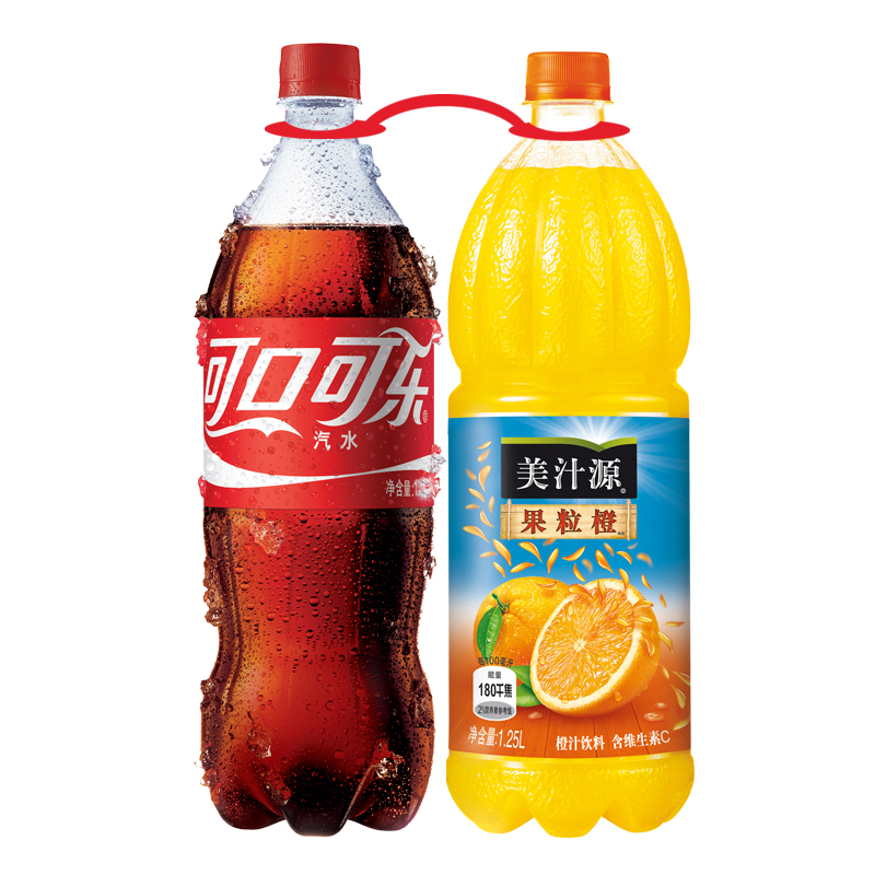 美汁源(Minute Maid)可乐+果粒橙1L+1.25/提