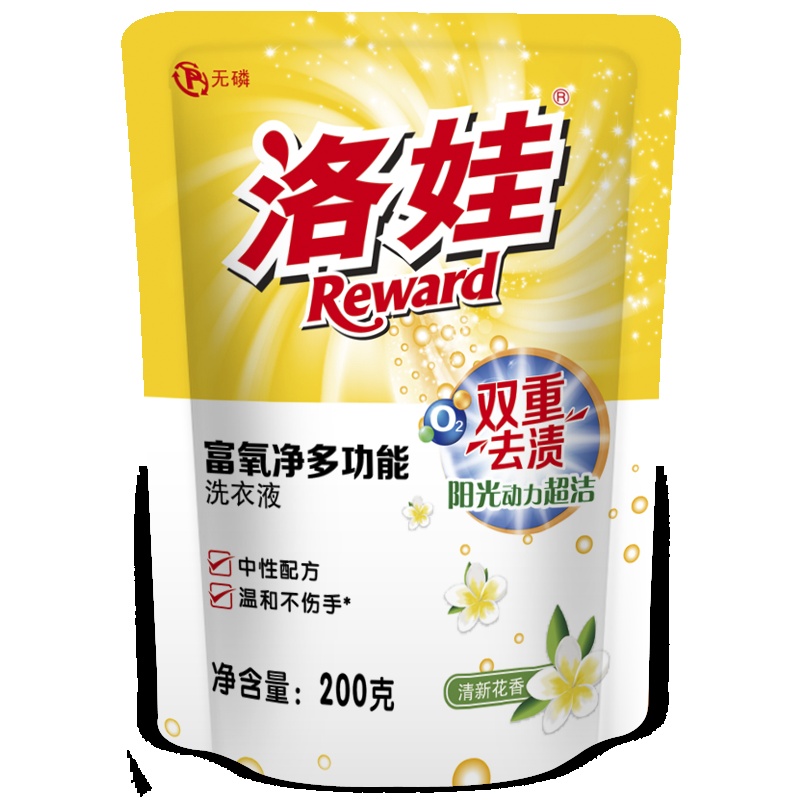 洛娃 富氧净多功能洗衣液200g袋装 (新老包装交替发货)