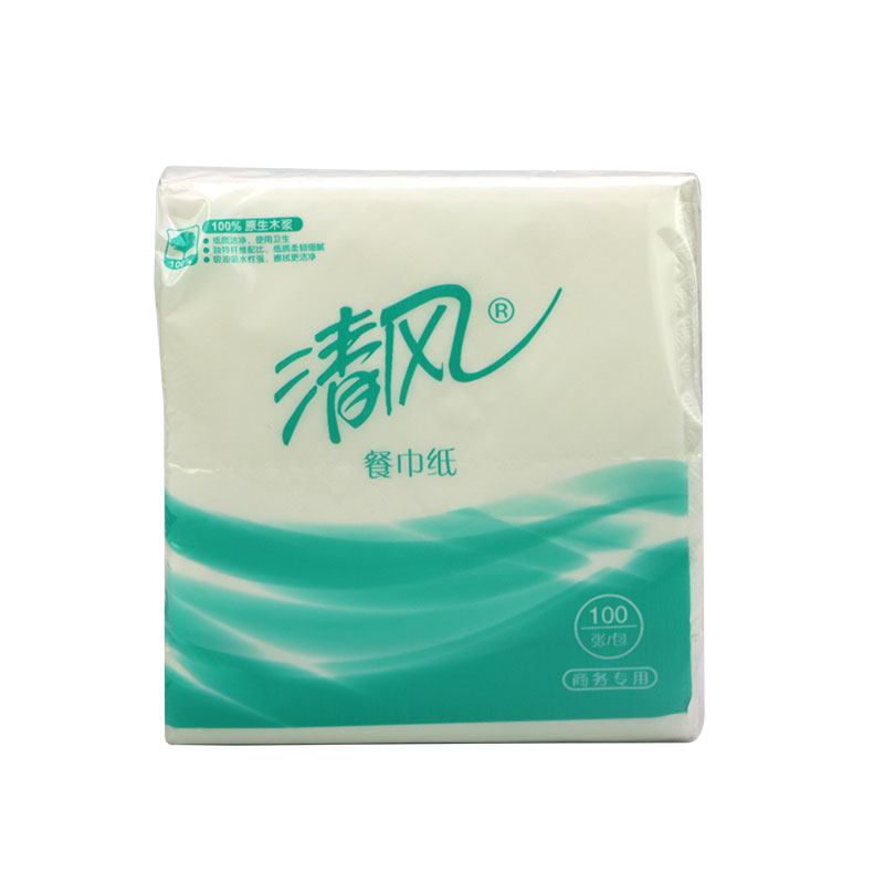 [苏宁超市]清风抽取式餐巾纸 100抽/包 软抽餐巾纸96包整箱