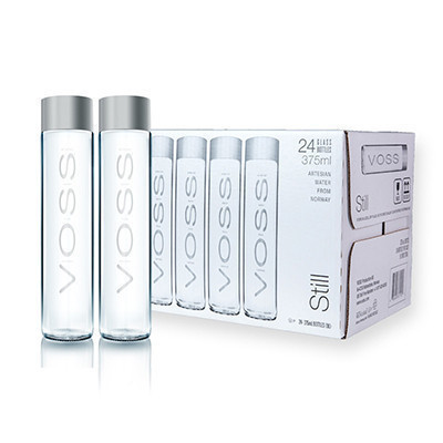 VOSS 芙丝饮用天然泉水(不含气)ST 375ml*24 玻璃瓶 挪威进口饮用水