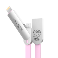 优加 iPhone5/6/7苹果数据线Hello Kitty苹果安卓二合一数据线 USB充电线1.2米-粉色