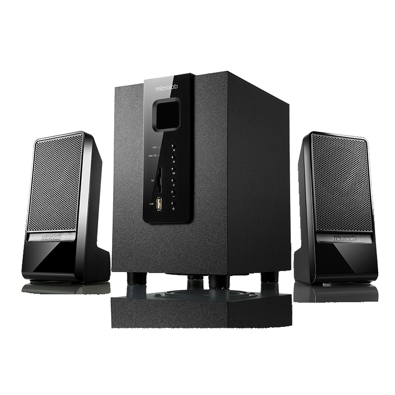 麦博(microlab)多媒体蓝牙音箱M100U蓝牙版电脑音箱 电脑蓝牙音箱 电脑小音箱 音响 木质 黑色 低音炮