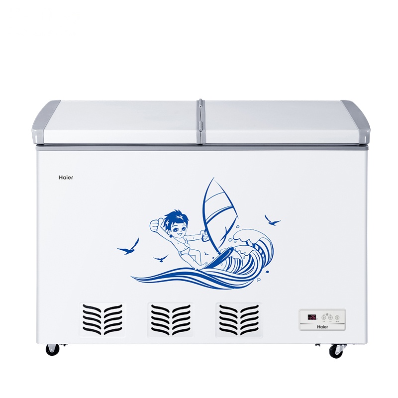 海尔(Haier)BC/BD-220SEE 220升冷柜 蝶形门 侧掀门 单箱变温冰柜 电脑控温 家用商用二合一 卧式冰