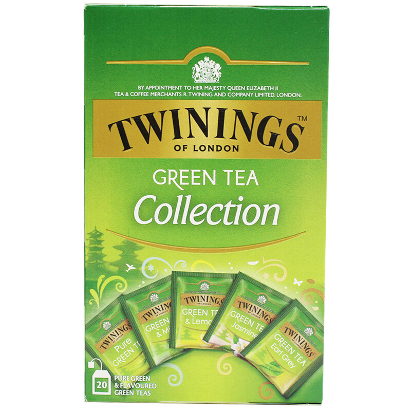 英国川宁(TWININGS) 绿茶精选装20包*1.7g 波兰进口茶叶袋泡茶包五种口味