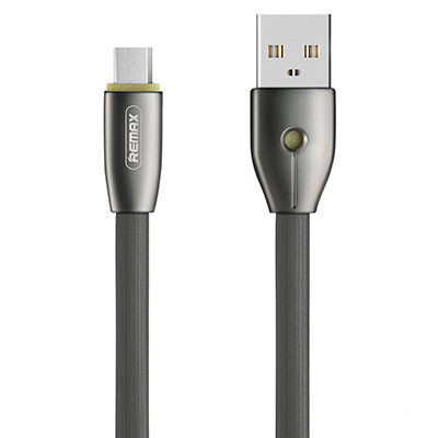 [苏宁自营]睿量Remax 安卓数据线 Micro usb手机充电线 双呼吸灯锌合金连接线 锖色