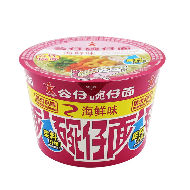 公仔碗仔面(海鲜味)75g*12碗(整箱)方便面