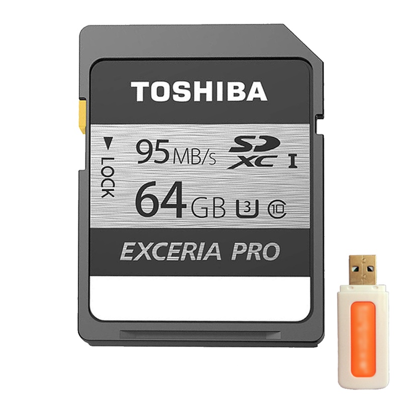 [赠读卡器]东芝(TOSHIBA)SD卡 64GB 读95MB/s写75MB/s相机存储卡