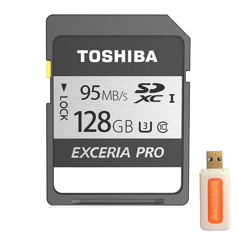 [赠读卡器]东芝(TOSHIBA)SD卡 128GB 读95MB/s写75MB/s相机存储卡