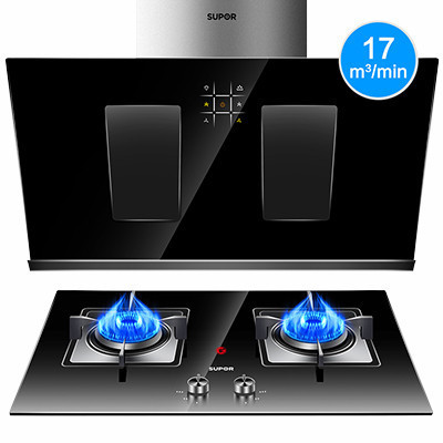 苏泊尔(SUPOR)J717+QB606油烟机 抽吸油烟机 智旋干洗 燃气灶烟灶 17m³大吸力(天然气)