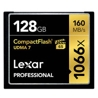 雷克沙Lexar CF卡128GB 1066X读160M写155M单反相机存储卡