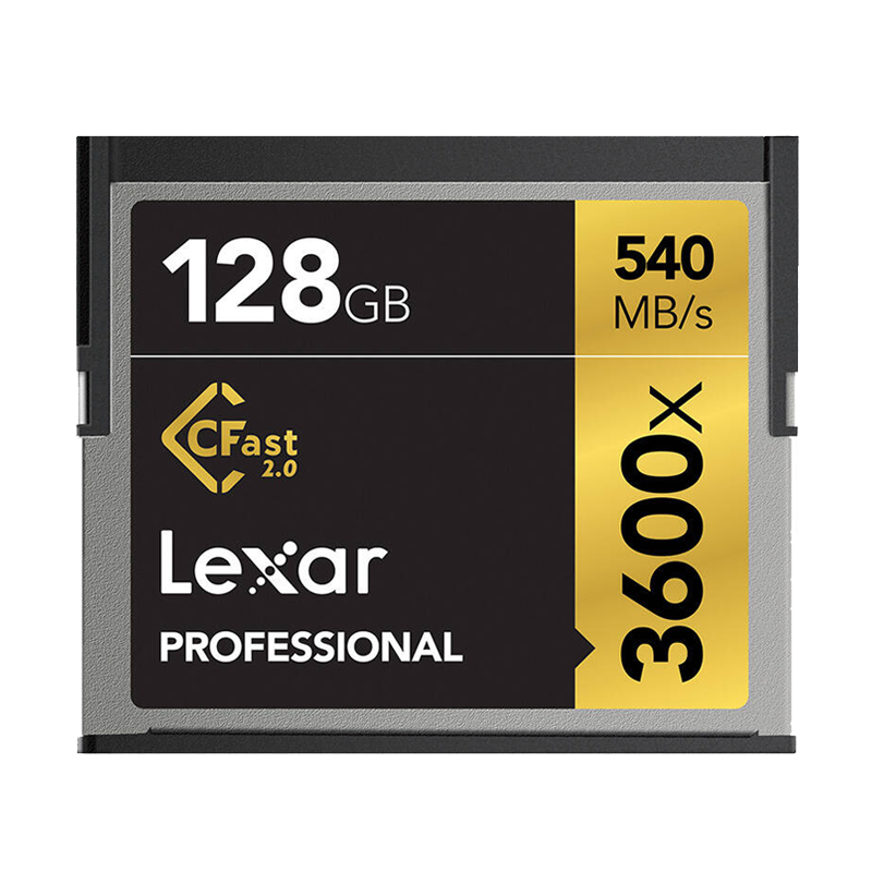 雷克沙(Lexar)CFast 2.0存储卡 128GB 摄影单反相机专用卡 读540MB/s 写445MB/s