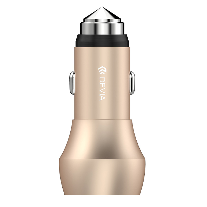Devia 劲途系列QC3.0双USB车载充电器-土豪金