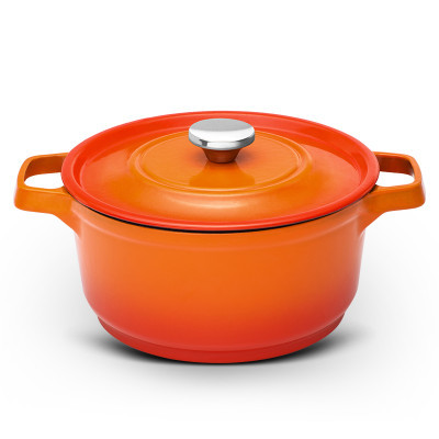 炊大皇(COOKER KING) 汤锅 T20ATQ5 铁器世家五号铸铁珐琅汤锅 火焰橘 20cm