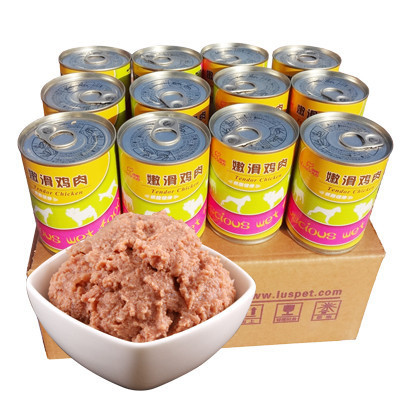 路斯宠物零食狗罐头 嫩滑鸡肉375g*12罐