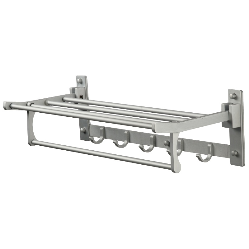 卡贝毛巾架太空铝浴巾架 卫浴五金挂件杆卫生间洗手间浴室置物架1314-3免钉打孔双用