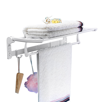 卡贝cobbe 毛巾架太空铝浴巾架 卫浴五金挂件杆卫生间洗手间浴室置物架1314-5系60cm不包安装