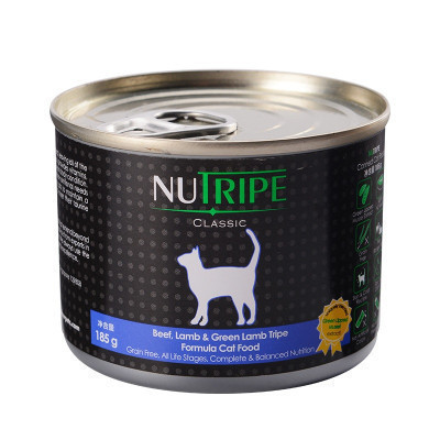 纽萃宝(NUTRIPE)猫罐头185g 牛肉&羊肉&鲜草羊肚配方猫罐头(含青口贝萃取物)新西兰原装进口