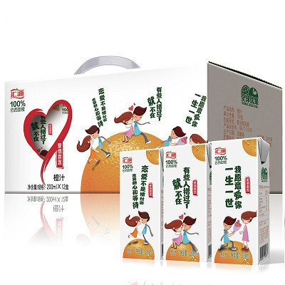 汇源 100%橙汁 200ml/盒*12盒 礼盒 纯果汁
