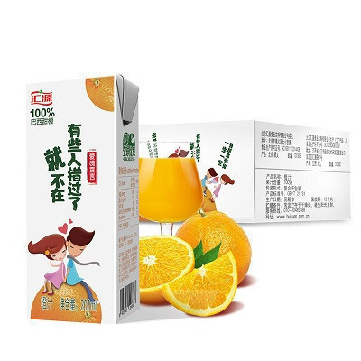 汇源 100%橙汁 200ml/盒*24盒 整箱 纯果汁