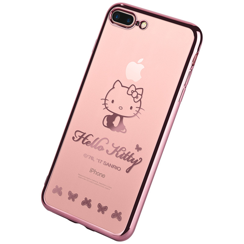 优加 Hello Kitty系列iPhone7/8plus苹果7/8plus手机壳电镀TPU手机软壳防摔软壳