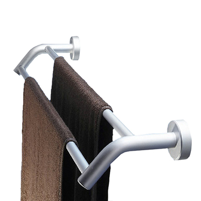 卡贝 cobbe太空铝毛巾杆双杆浴室五金挂件双层卫生间挂架洗手间毛巾架