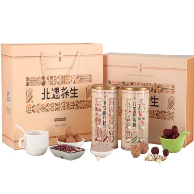 [苏宁易购超市]北遇 五谷礼盒B(多谷粗纤粉及八宝珍味粉)五谷杂粮 熟粉 无糖 代餐 精美礼盒 600g*2