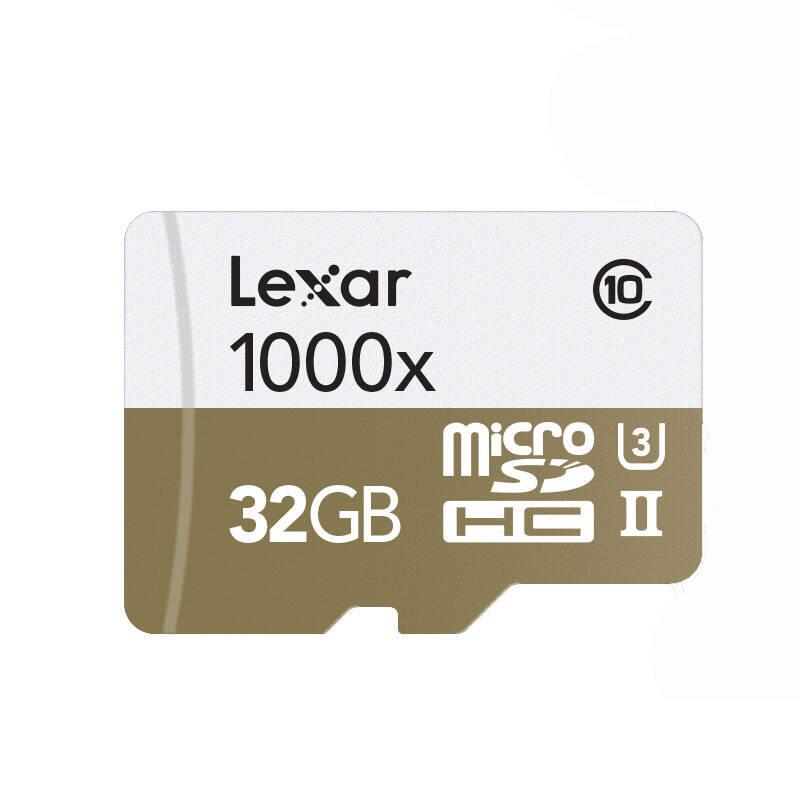 雷克沙Lexar TF卡32GB 1000X读150MB/s写45MB/s无人机运动相机手机存储卡(配读卡器)