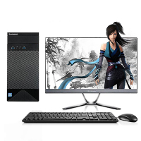 联想(Lenovo)家悦3055台机+23双超显示器(E2-7110 4G 500G 无光驱 WIFI 教育软件)