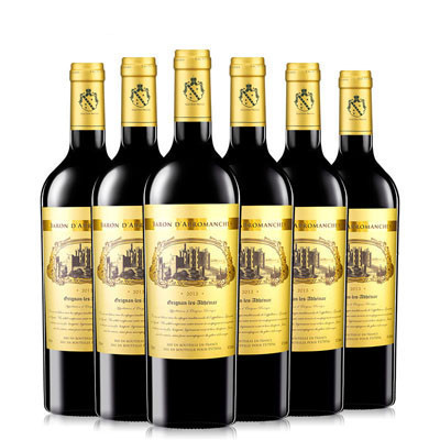 法国原瓶进口红酒整箱AOP等级 奥德男爵干红葡萄酒750ml*6