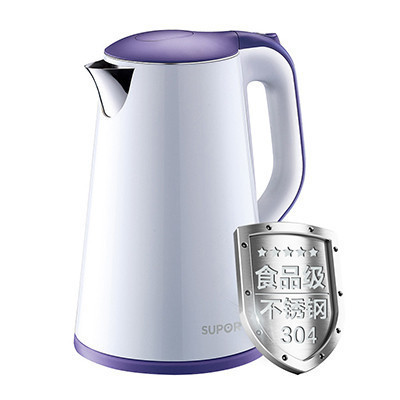 苏泊尔(SUPOR)SWF17E20B 家用电热水壶 304不锈钢烧开水壶 1.7L/1.7升 双层保温防烫 紫色