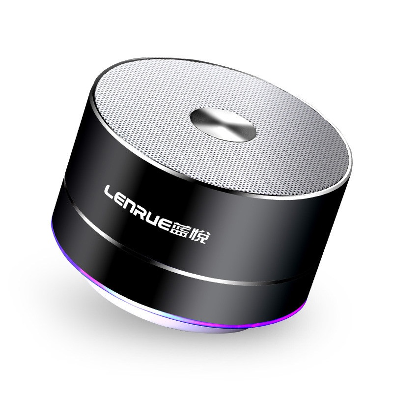 LEnRuE/蓝悦 A2蓝牙音箱台式电脑音箱手机无线迷你音响小钢炮便携插卡重低音炮 太空灰 迷你组合音响
