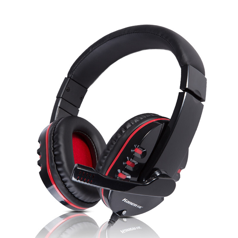 kanen/卡能 KM-790 电脑头戴式耳机游戏耳麦带话筒专业电竞降噪耳放音乐线控耳机麦克风支持手机放歌 黑红