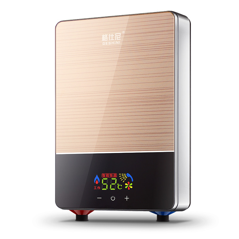 格仕尼【GESHINI】60YB免储水即热式电热水器速热智能恒温家用6000瓦/6KW洗澡淋浴机节能易安装土豪金
