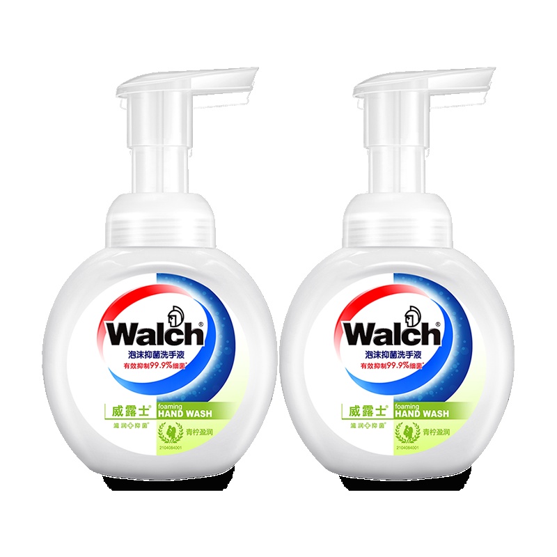 威露士(Walch)抑菌泡沫洗手液 青柠盈润225ml*2瓶 家用儿童通用杀菌消毒清新香气