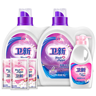 卫新薰衣草香薰洗衣液组合(卫新薰衣草洗衣液2kg*2+手洗洗衣液480ml+柔顺剂50g*3)威露士(Walch)出品