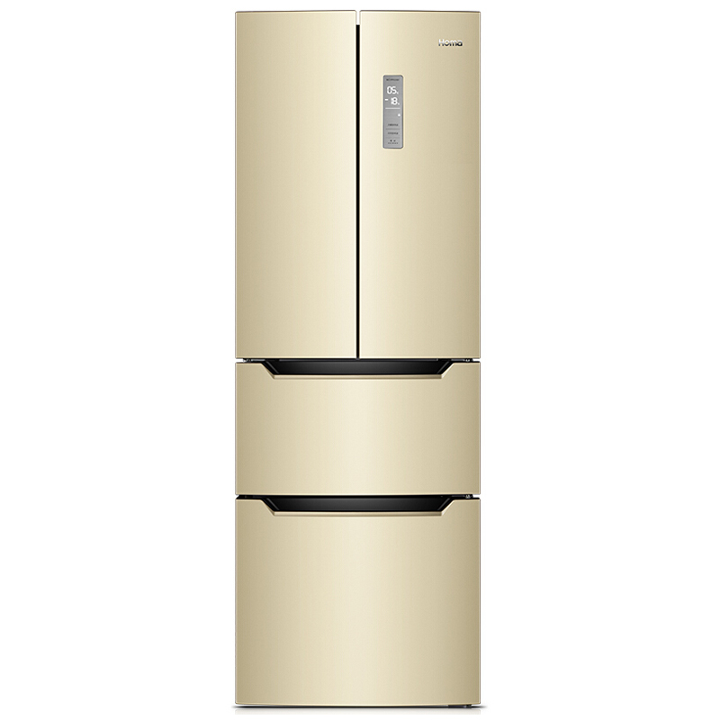 奥马(Homa) BCD-303WH/B 303升 变频风冷 电脑控温 15KG冷冻力 静音离心风机 多门冰箱 金色