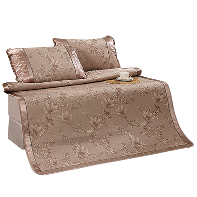 富安娜(FUANNA)家纺馨而乐凉席套件夏季空调冰丝席折叠双人1.8米席子凉席凉枕学生宿舍席子