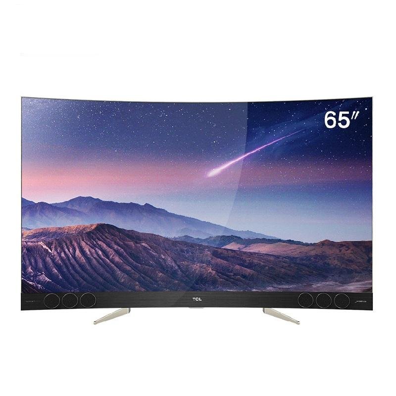 TCL 65X3 65英寸 4K超高清 内置哈曼卡顿音响 纤薄曲面量子点电视（金色）