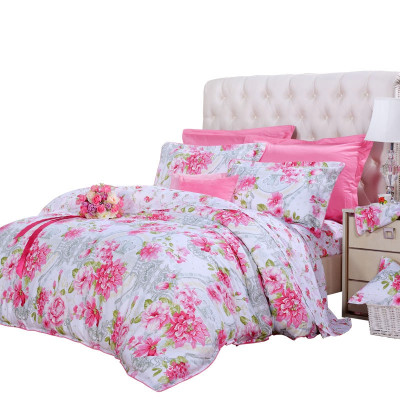 富安娜(FUANNA)家纺 纯棉绗缝四件套全棉床品套件床上用品床单被套1.5m/1.8m 时光正好