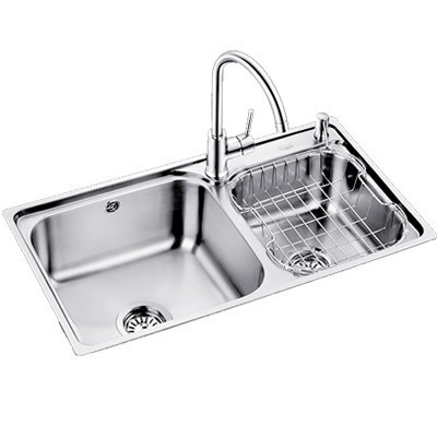 [苏宁自营]欧琳Oulin不锈钢水槽+龙头套餐厨房水槽大双槽水槽龙头套装 厨房洗菜盆洗碗池OLWG7212A+C7502