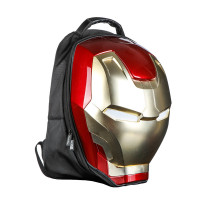苏宁影城官方 Marvel 漫威钢铁侠3D立体双肩背包 美国队长3周边 头盔造型可发光