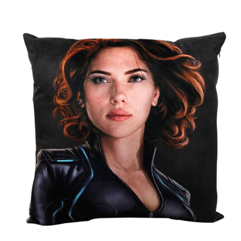 苏宁影城官方 Marvel 漫威复仇者联盟2真人印花抱枕-黑寡妇靠垫办公室午睡枕靠枕