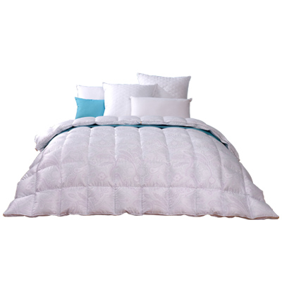 富安娜羽绒被子斜纹加厚保暖冬厚白鹅绒被芯 格拉斯哥鹅绒冬厚被纯色 1.8m床(230*229cm) 粉色